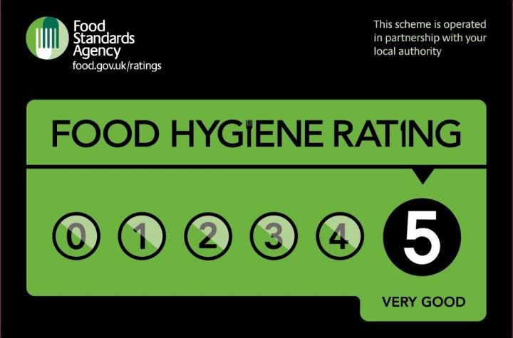 5 Star Food Hygiene Rating from Food Standards Agency